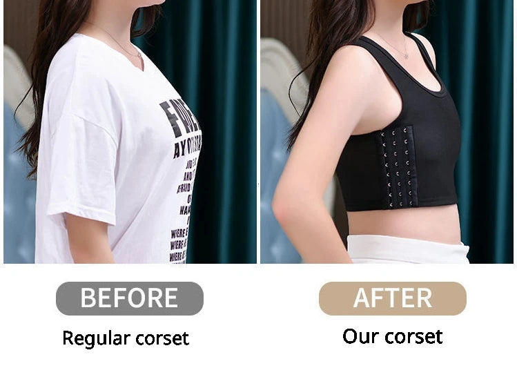Carpeta de pecho transpirable para mujer, chaleco corto con hebilla lateral, Tops, carpeta de pecho, ropa interior, camisetas sin mangas, vendaje envolvente para el pecho inalámbrico