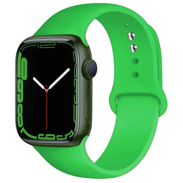 Correa de silicona para Apple Watch, 46mm, 44mm, 45mm, 40mm, 41mm, 42-38mm, 49mm, pulsera deportiva iwatch series 11 10 9 8 7 6 5 SE Ultra3