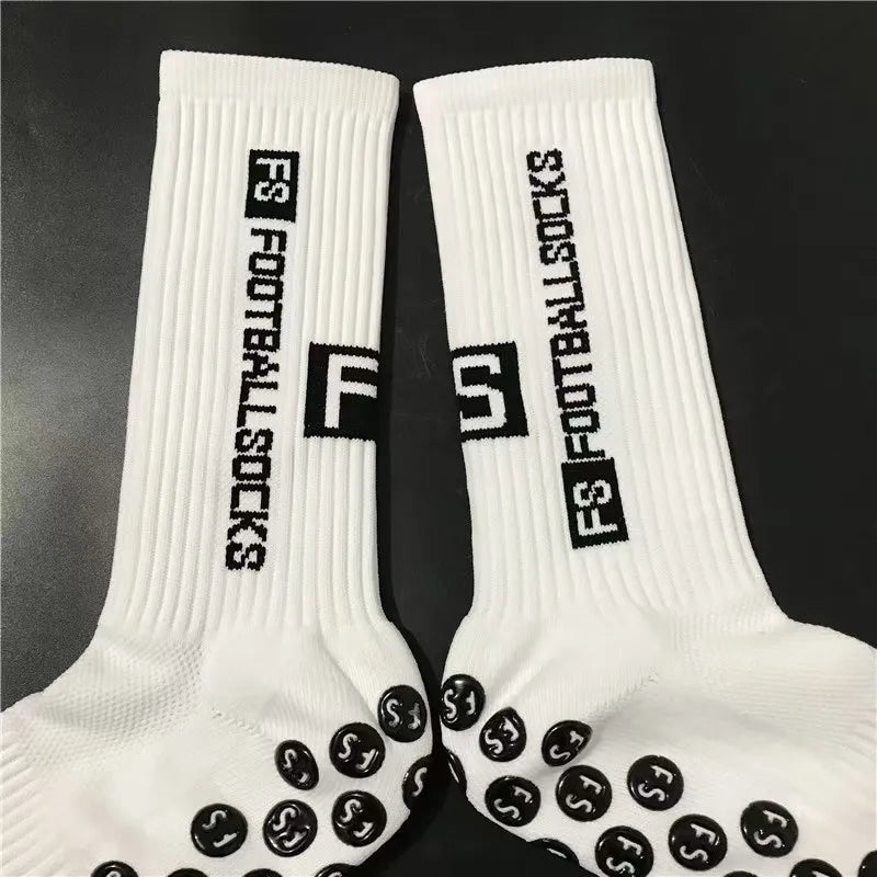 3/1 par nuevo estilo FS calcetines de fútbol redondos de silicona con ventosa agarre antideslizante calcetines de fútbol deportes hombres mujeres béisbol calcetines de Rugby