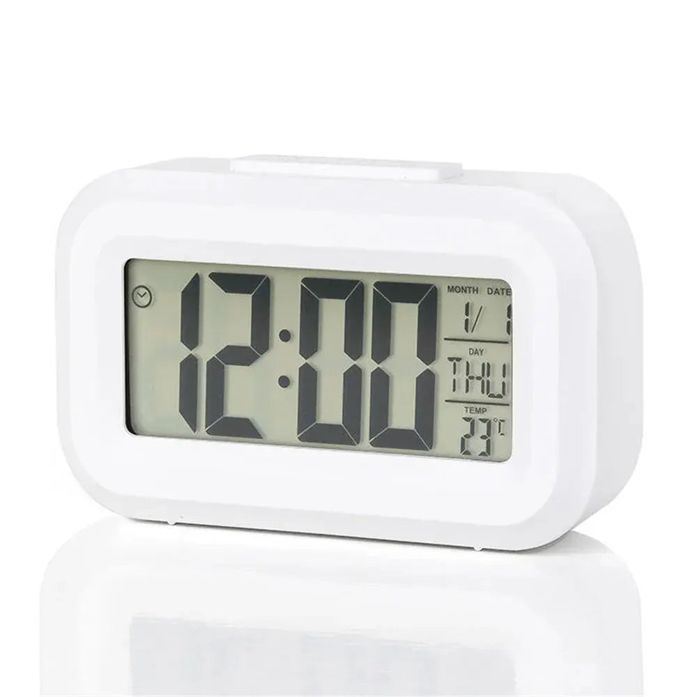 Reloj con alarma digital LED, retroiluminación, calendario de datos, reloj electrónico multifunción, reloj de mesa