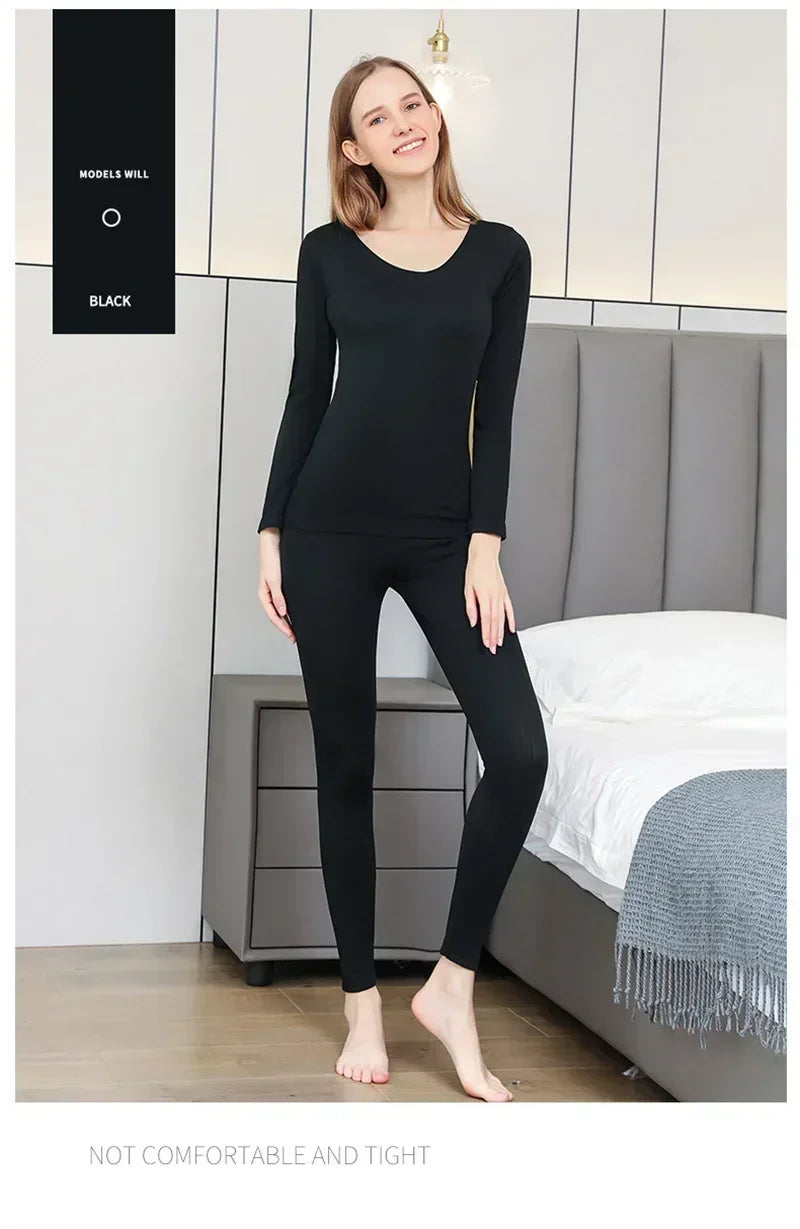 Ropa interior térmica cálida para mujer, ropa íntima Sexy para mujer, Calzoncillos largos con forma de mujer, ropa térmica moldeadora de cuello medio para mujer