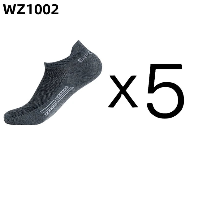 5 pares de calcetines tobilleros de alta calidad para hombre, calcetines deportivos de algodón transpirables, calcetines de malla informales atléticos de verano de corte fino corto Sokken talla 38-45