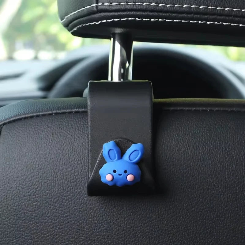 Gancho trasero para asiento de coche con cabeza de perro, decoración tridimensional 3D para asiento trasero de coche, accesorios decorativos para Interior