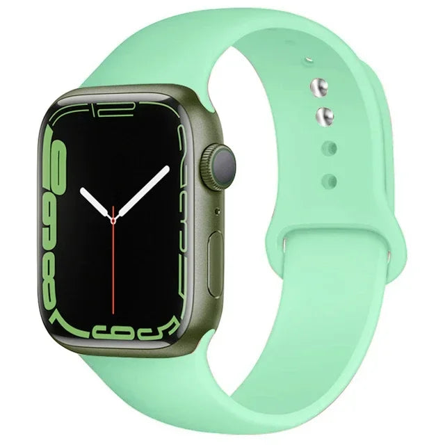 Correa de silicona para Apple Watch, 46mm, 44mm, 45mm, 40mm, 41mm, 42-38mm, 49mm, pulsera deportiva iwatch series 11 10 9 8 7 6 5 SE Ultra3