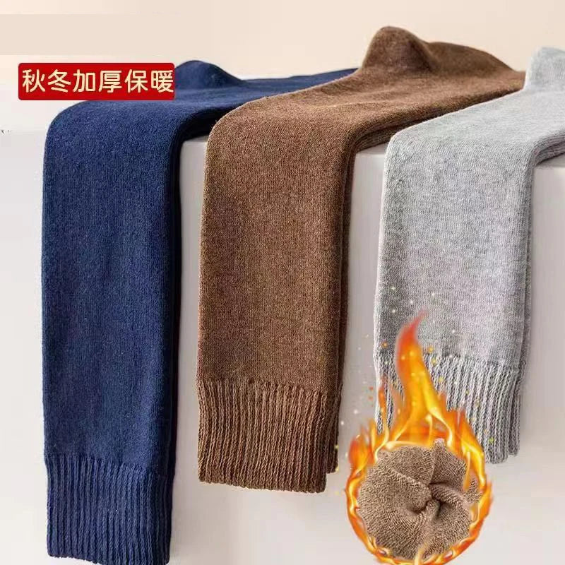 Calcetines largos hasta la rodilla de invierno para hombre, medias de lana que mantienen el calor más largas, calcetines de compresión de felpa para invierno, cubierta gruesa de algodón, regalo Sokken para pantorrilla