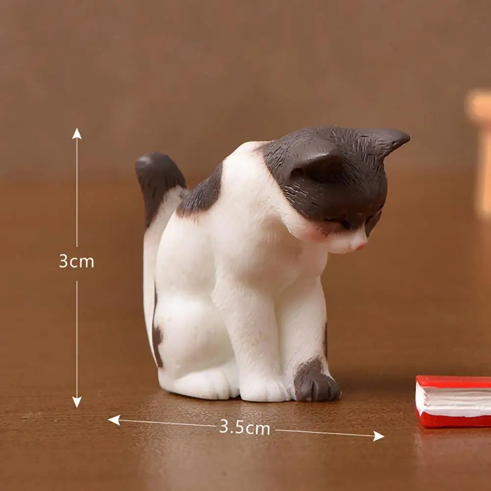 Mini adorno de gato Kawaii, estatua de gatito de jardín, regalo para niños, miniaturas, familia de gatos, figuritas decorativas, artesanías de gatos bonitos