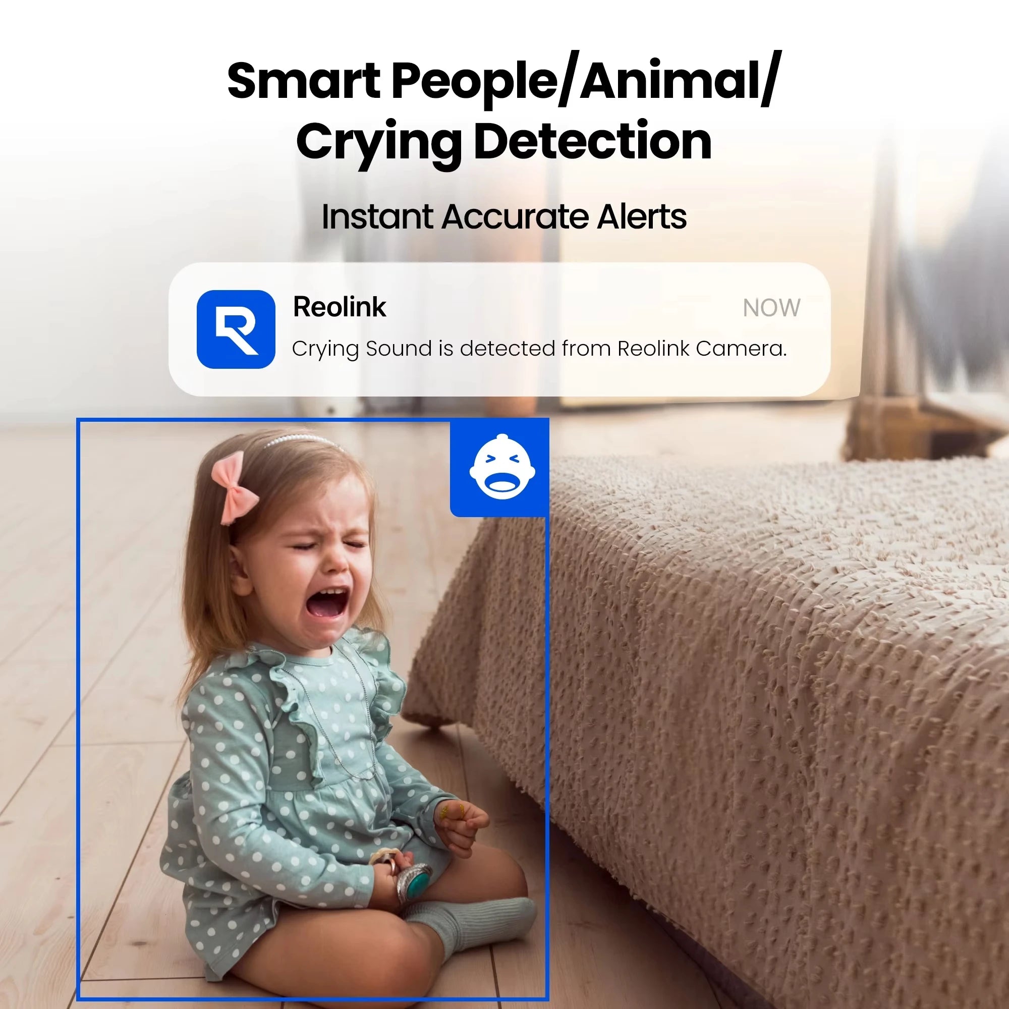 Cámara IP WiFi REOLINK E1 Pro 3K 5MP PT con Seguimiento Automático, Monitor para Bebés, Detección de Personas/Mascotas/Llanto, Audio Bidireccional, Cámara de Seguridad