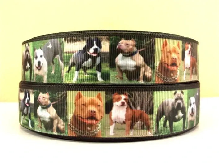 Cinta de grogrén con estampado de perro para envolver regalos, lazo de pelo DIY, Material de costura artística para mascotas, 5 yardas, 5Yc10009