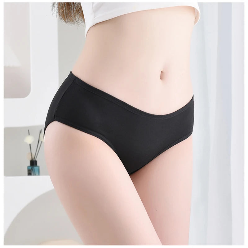 7 unids/lote de ropa interior de talla grande, bragas de algodón para mujer, lencería Sexy, pantalones cortos, ropa interior, bragas sólidas, M-4XL íntima femenina