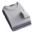 Camiseta térmica de manga larga para hombre, camisa de fondo de lana, camisa de cuello redondo, camiseta acolchada de terciopelo a la moda, invierno
