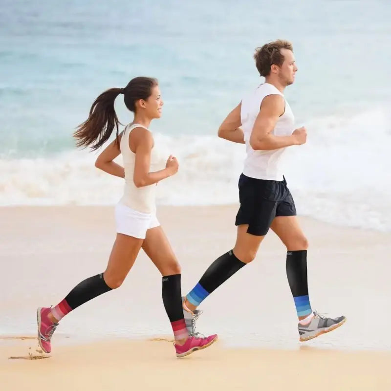 1 par de mangas de compresión para pantorrilla, calcetines de compresión para pierna para correr, férula para espinilleras, para hombres y mujeres, 20-30mmHg