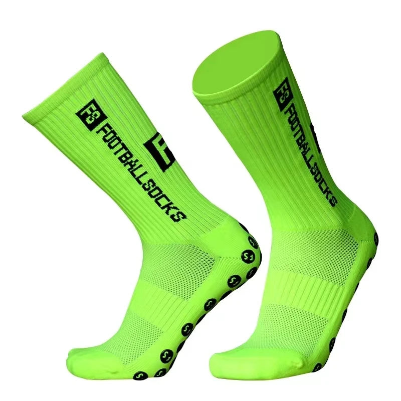 3/1 par nuevo estilo FS calcetines de fútbol redondos de silicona con ventosa agarre antideslizante calcetines de fútbol deportes hombres mujeres béisbol calcetines de Rugby