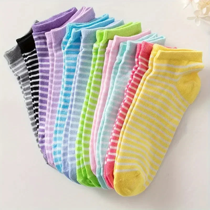 10/15/20/30/40/par de calcetines con estampado de corazones, calcetines tobilleros de color caramelo para el Día de San Valentín, medias y calcetería para mujer
