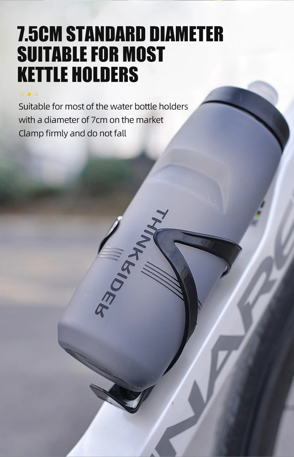 ThinkRider-botella de agua para bicicleta de montaña y carretera, botella de plástico portátil de gran capacidad para deportes al aire libre, 620ml/750ml