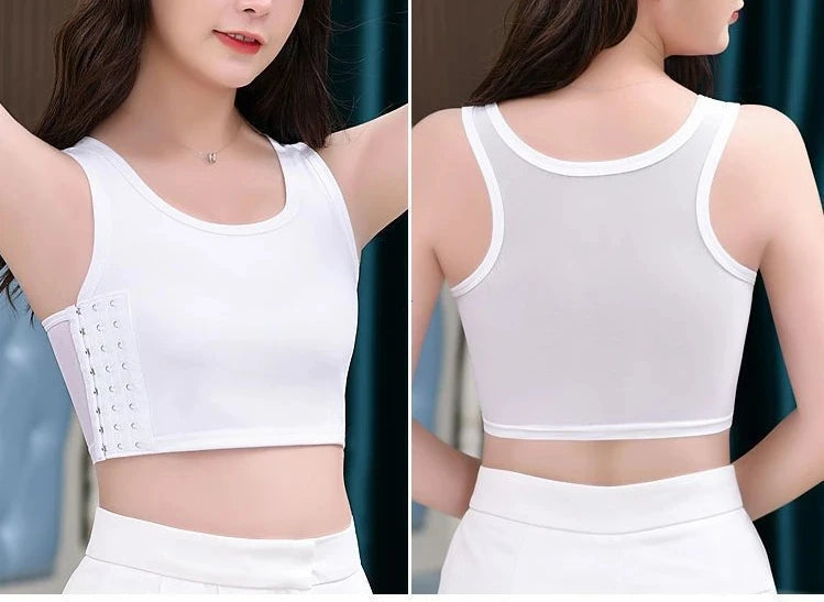 Carpeta de pecho transpirable para mujer, chaleco corto con hebilla lateral, Tops, carpeta de pecho, ropa interior, camisetas sin mangas, vendaje envolvente para el pecho inalámbrico