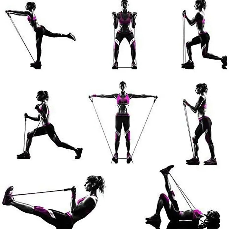 Bandas de resistencia con asas, bandas de ejercicio, bandas de entrenamiento con asas para hombres y mujeres, equipo de entrenamiento de fuerza en casa