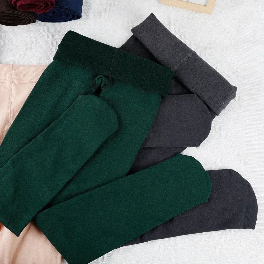 Medias térmicas de invierno para mujer, pantimedias de terciopelo transparente con forro polar, mallas gruesas y cálidas con capa interior de felpa