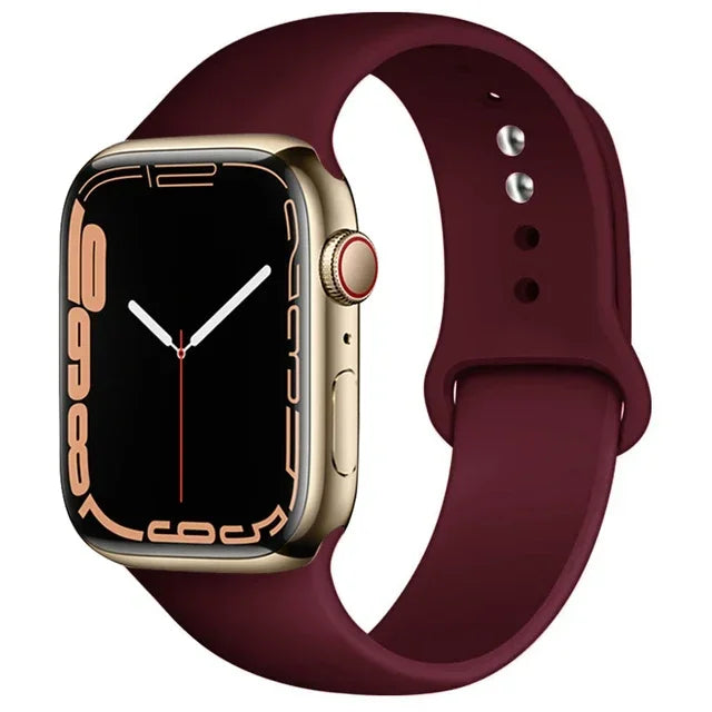 Correa de silicona para Apple Watch, 46mm, 44mm, 45mm, 40mm, 41mm, 42-38mm, 49mm, pulsera deportiva iwatch series 11 10 9 8 7 6 5 SE Ultra3