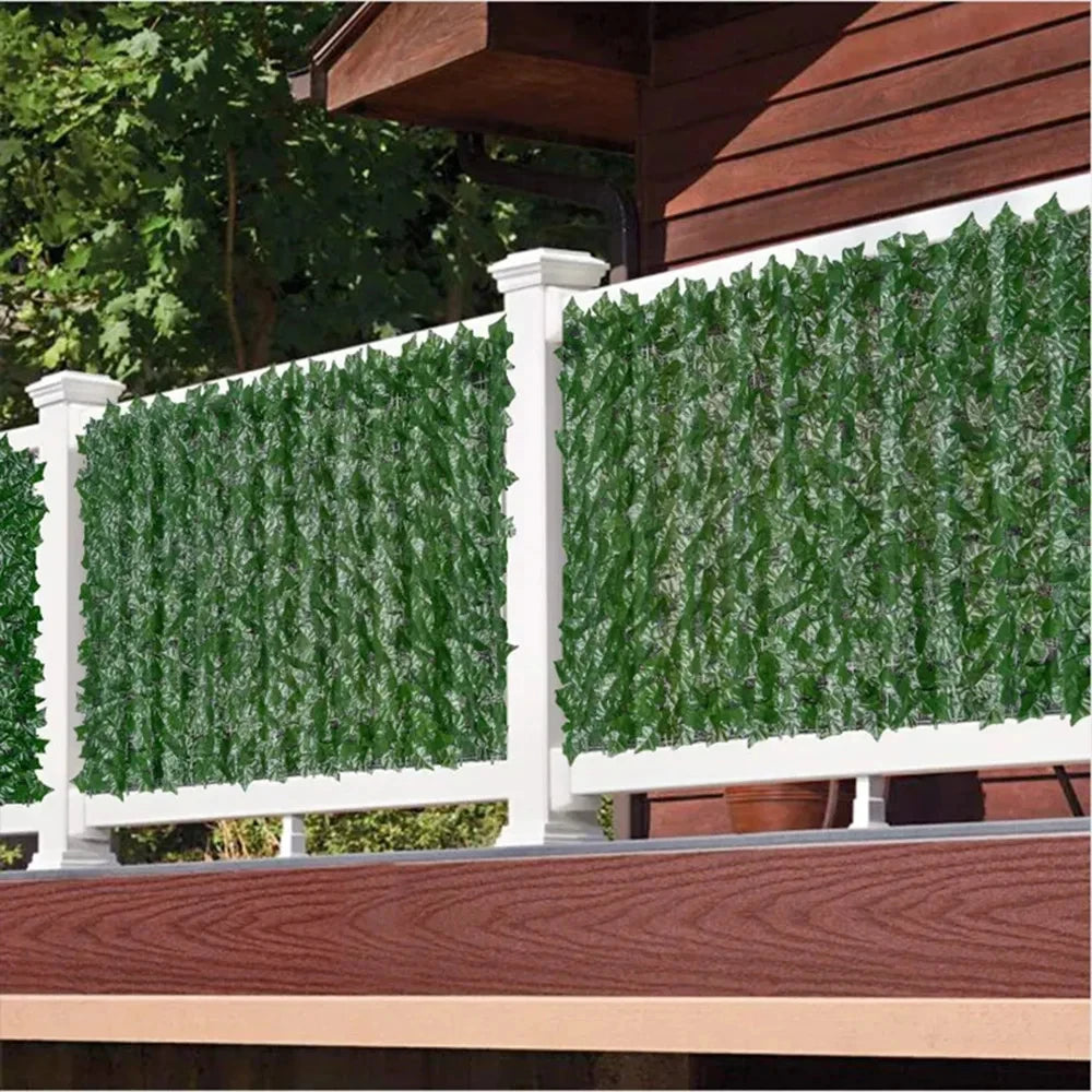 Paneles de valla de hojas verdes, seto de hiedra Artificial de 50x200cm, pantalla de valla de privacidad falsa para decoración del hogar, jardín al aire libre, balcón, 1x3m