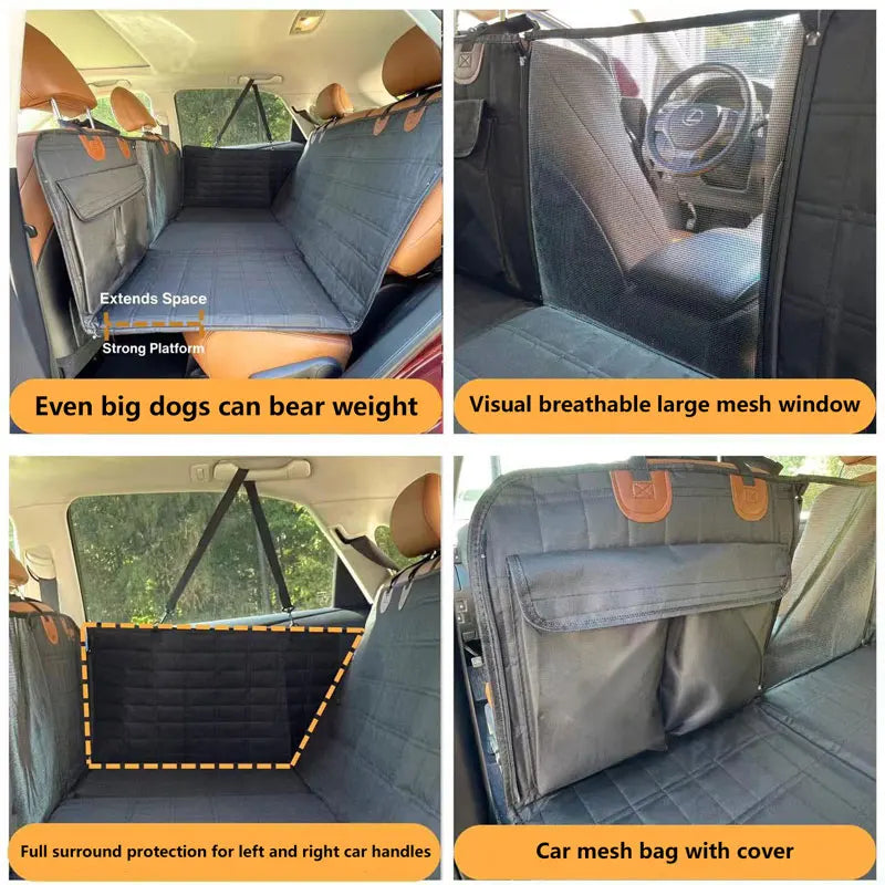 Funda para asiento trasero de coche, cubierta protectora de viaje para perros grandes con rodamiento de 130kg, estera duradera para coches, camiones, SUV, estera de protección impermeable para mascotas