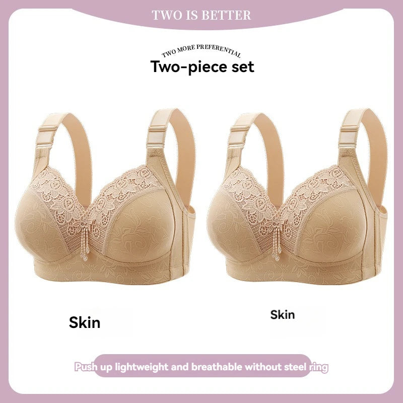 Sujetadores de encaje para mujer, Bralette con perspectiva ultrafina, sujetador con escote en V profundo, lencería Sexy, Tops de talla grande, ropa interior para mamá, sujetador activo