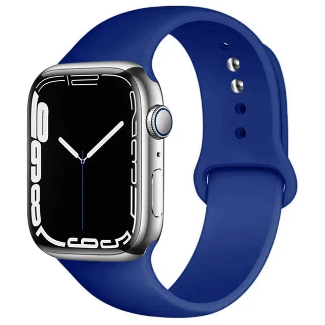 Correa de silicona para Apple Watch, 46mm, 44mm, 45mm, 40mm, 41mm, 42-38mm, 49mm, pulsera deportiva iwatch series 11 10 9 8 7 6 5 SE Ultra3