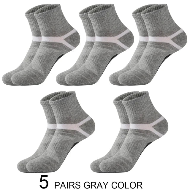 Lote de 3/5/10/20 pares de calcetines deportivos negros para hombre, calcetines informales para correr, Otoño Invierno, calcetines transpirables de alta calidad para hombre