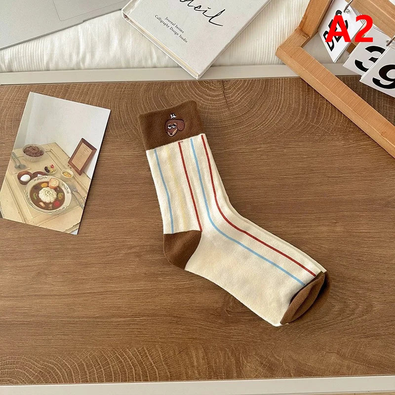 【N】 Calcetines divertidos de algodón con animales de perro salchicha, calcetines lindos y cálidos con estampado de dibujos animados de perro salchicha para otoño e invierno