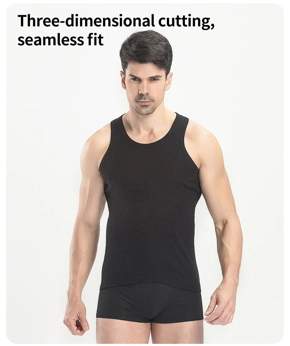 Chaleco fino de algodón para las cuatro estaciones de color sólido para hombre, sudadera informal y cómoda del Joker, chaleco ajustado para ejercicio físico