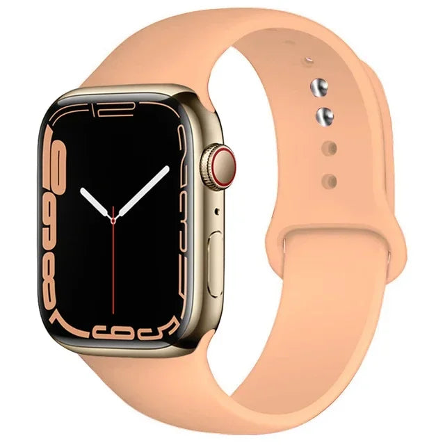 Correa de silicona para Apple Watch, 46mm, 44mm, 45mm, 40mm, 41mm, 42-38mm, 49mm, pulsera deportiva iwatch series 11 10 9 8 7 6 5 SE Ultra3