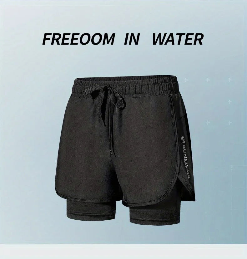 Trajes de Baño para Hombre de Secado Rápido, Shorts Deportivos con Forro de Compresión para Playa, Piscina, Correr y Gimnasio