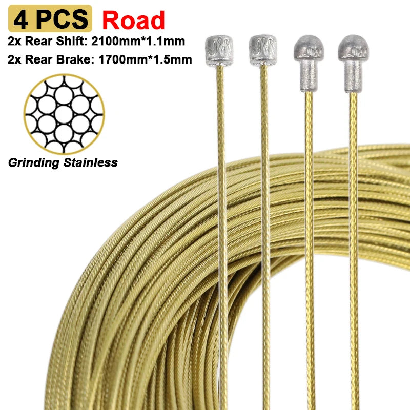 Cables de freno de palanca de cambios de bicicleta HEPPE, Cable de cambio de cambio delantero y trasero para bicicleta de montaña y carretera, juego de cables de acero inoxidable