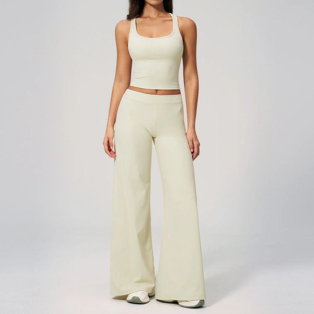 Conjunto Deportivo de Yoga para Mujer, Conjunto de Dos Piezas, Pantalones y Top, Ropa Deportiva para Gimnasio, Yoga y Entrenamiento