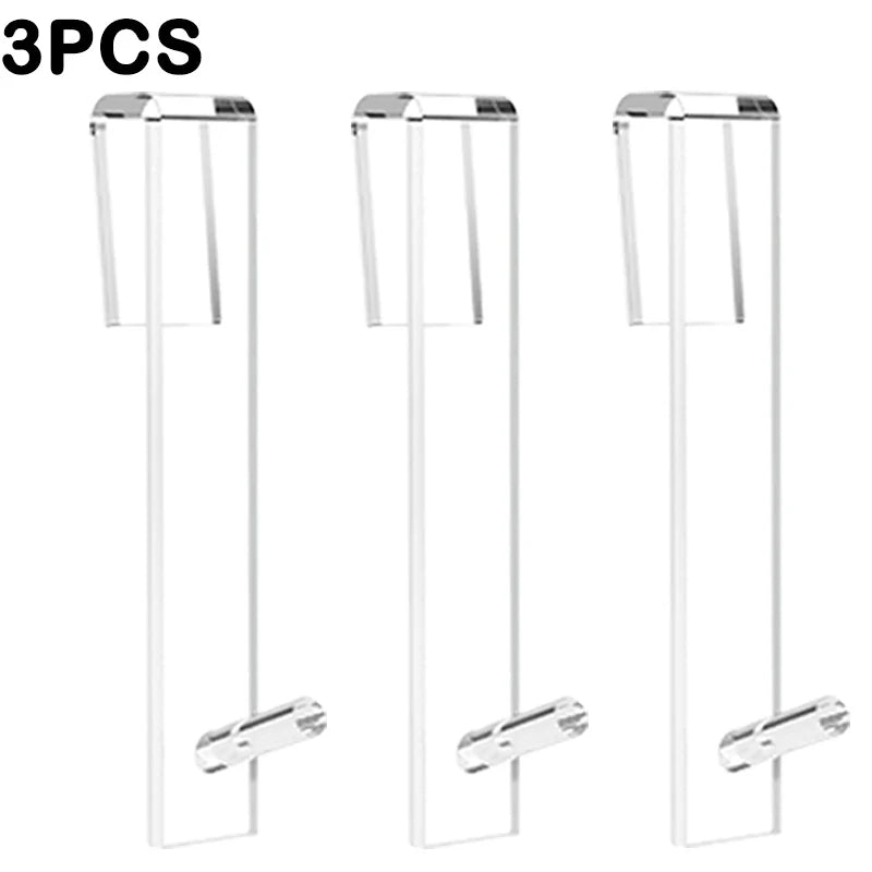 Gancho de acrílico para puerta de ducha, perchero transparente sin perforaciones, COLGADOR PARA Albornoz de baño, sobre puerta de vidrio