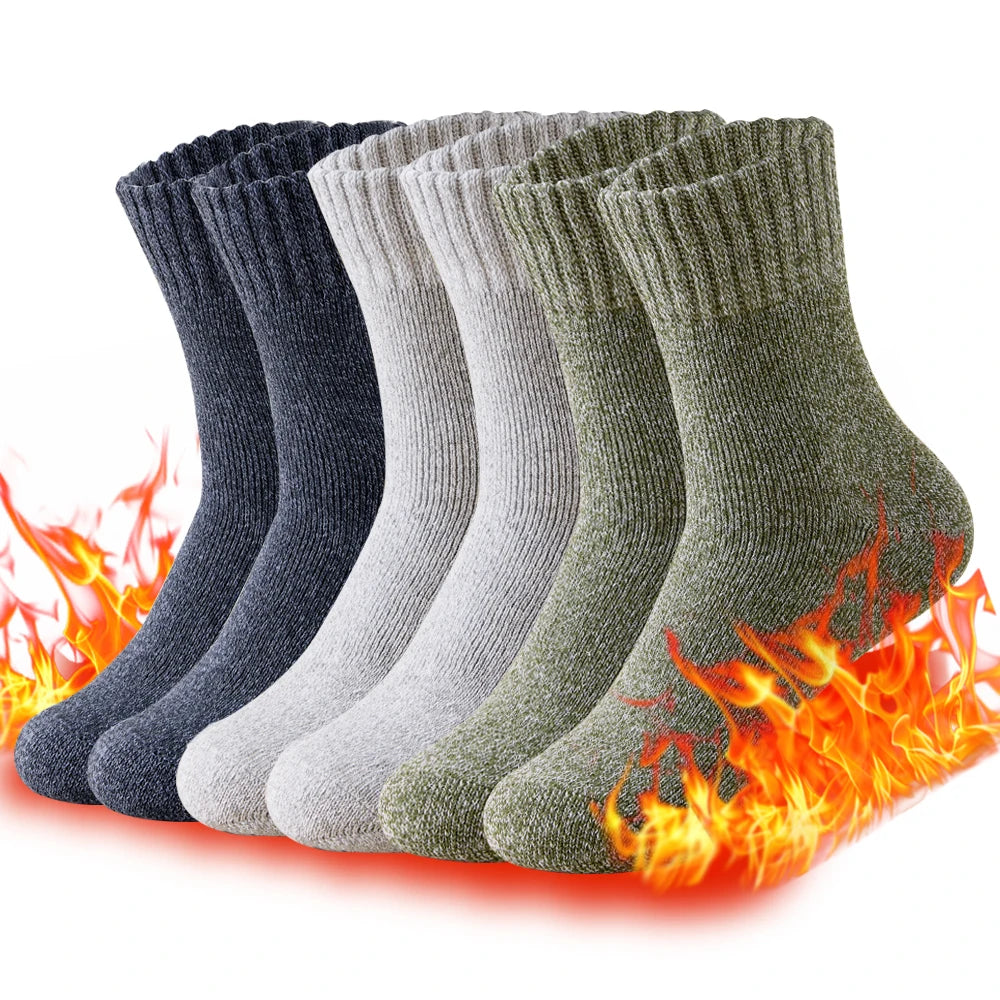 3 pares de calcetines gruesos de invierno para hombre, calcetines largos para deportes al aire libre, calcetines de nieve resistentes al frío a prueba de heladas para hombre, regalo 39-44