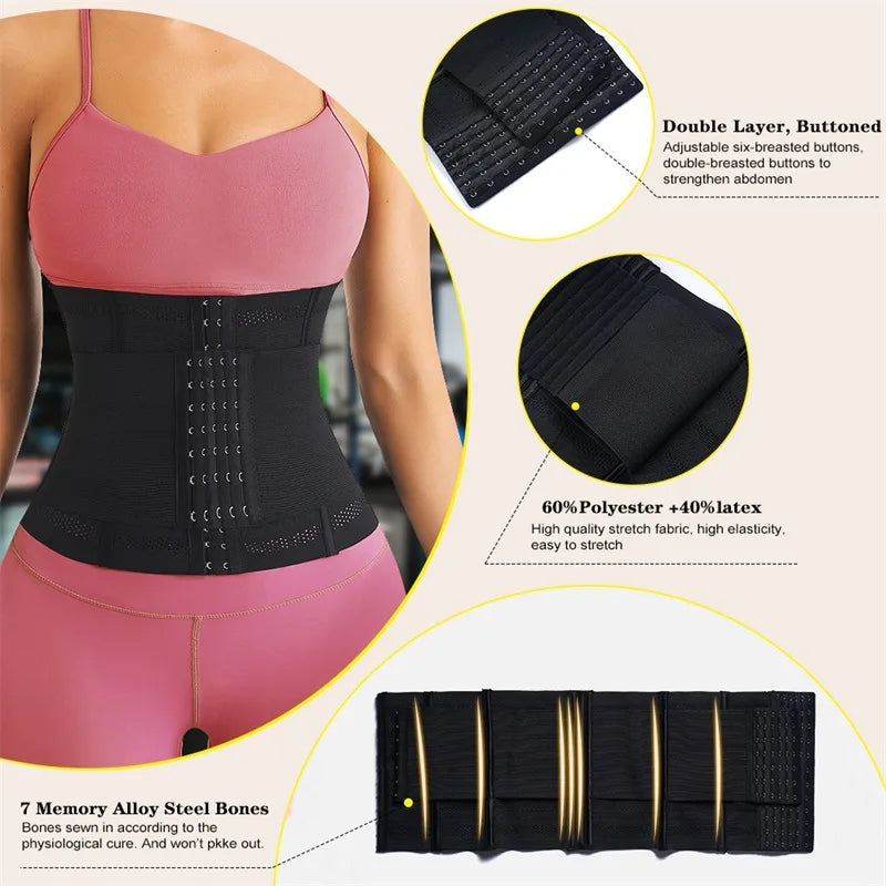 Entrenador de cintura moldeador de cuerpo para mujer, Control de barriga, envoltura adelgazante, faja reductora de vientre plano, cinturones de corsé