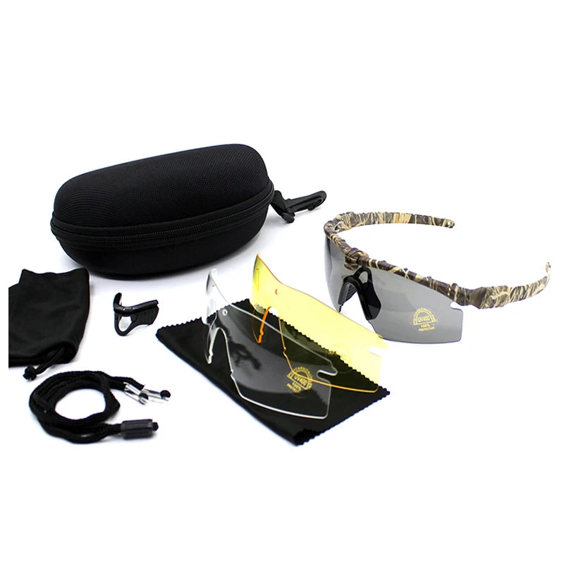 Gafas Tácticas para Exteriores con Protección UV400, Gafas de Seguridad para Tiro con Pistola de Aire, Gafas de Sol Deportivas Polarizadas para Caza