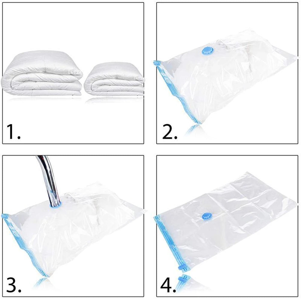 Bolsas de almacenamiento al vacío con válvula plegable comprimida, ahorro de espacio, almacenamiento de ropa de gran tamaño para toalla, manta de tela
