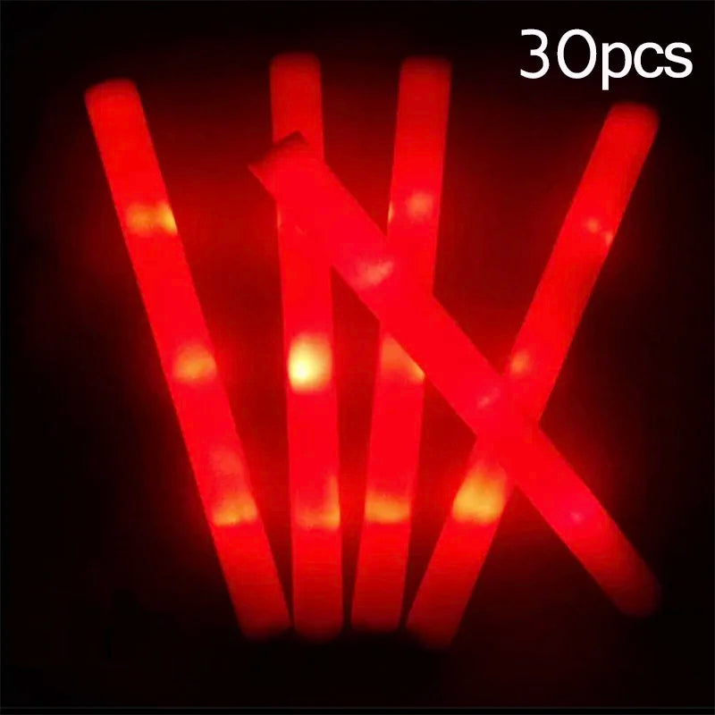 15/30 Uds. Barras luminosas LED a granel coloridas RGB, barra de espuma brillante, tubo de animación, luz oscura para suministros para fiesta de boda, cumpleaños y Navidad