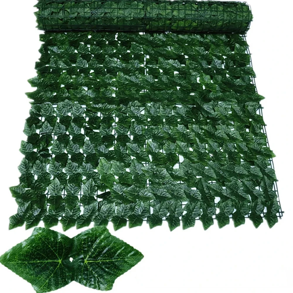 Paneles de valla de hojas verdes, seto de hiedra Artificial de 50x200cm, pantalla de valla de privacidad falsa para decoración del hogar, jardín al aire libre, balcón, 1x3m