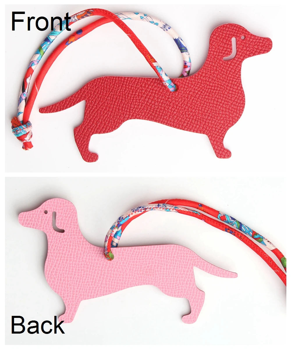 Llavero con doble cara de piel auténtica de grano completo de cocodrilo, gato de la suerte, cachorro, perro, caballo, mochila, colgante, Animal, bolso de mujer