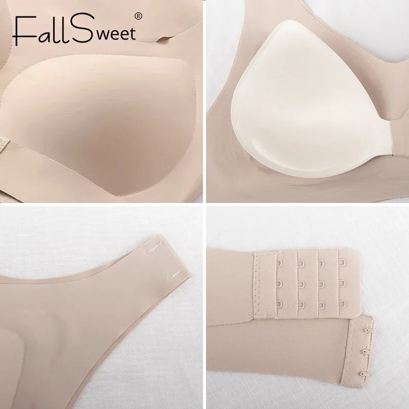 FallSweet Sujetador de corrección de postura inalámbrico para mujer Bralette push-up sin costuras con soporte cruzado en la espalda para lencería moldeadora diaria