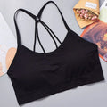 Ropa interior deportiva para mujer, Top corto sin costuras para Yoga y Fitness, correas anchas con letras, ropa deportiva cómoda para entrenamiento