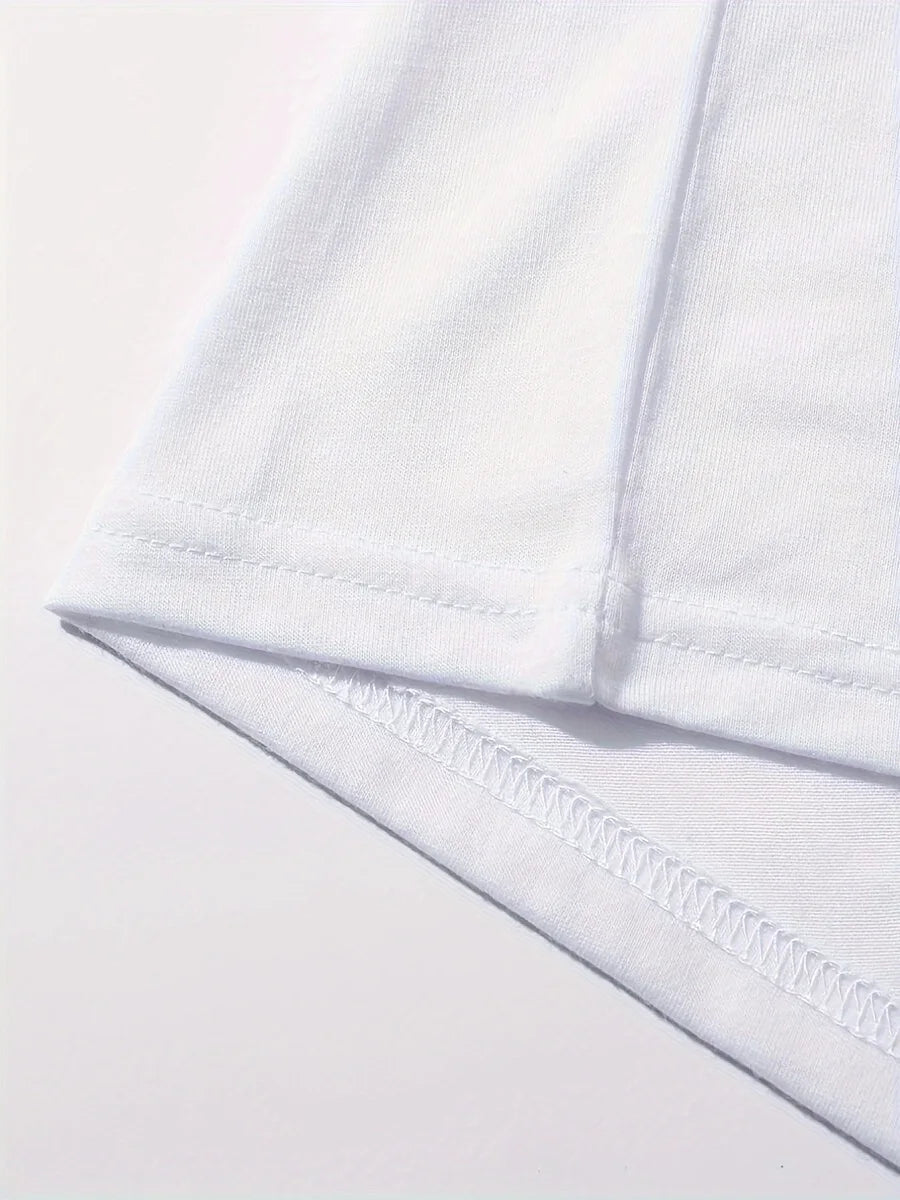 Camiseta con estampado blanco de gato divertido de gran tamaño para mujer, pantalón corto informal de manga corta con cuello redondo, ropa de verano para mujer con animales