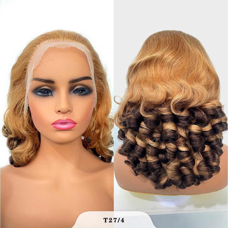 Pelucas de cabello crudo 100% vietnamita, densidad 250, ombré, doble estiramiento, rizado, onda suelta, 13x4 HD, peluca sin pegamento con encaje frontal prearrancado