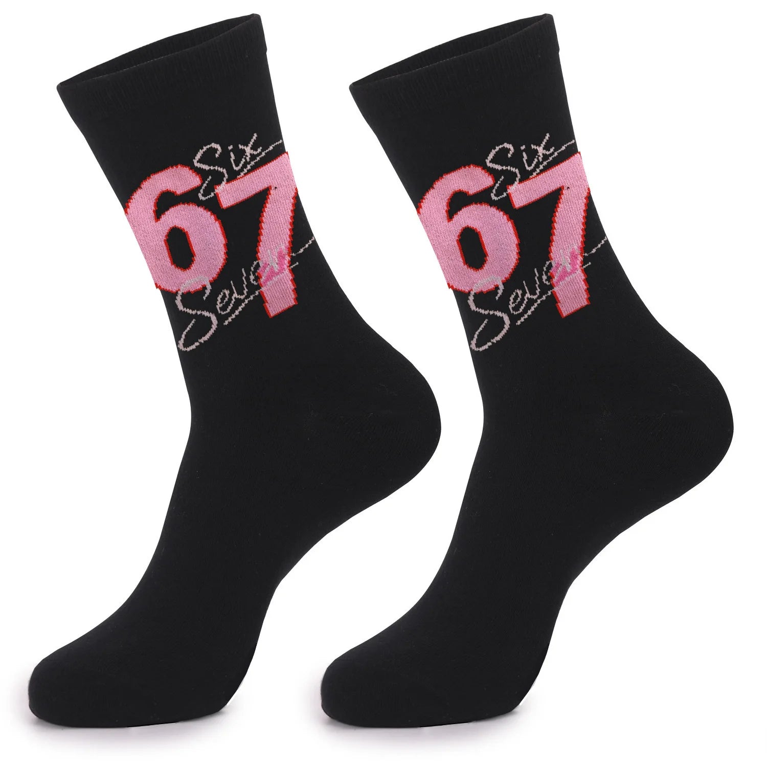 Calcetines de Media Pantorrilla para Hombre con Números y Letras Divertidas de Dibujos Animados, Novedad Transfronteriza 67