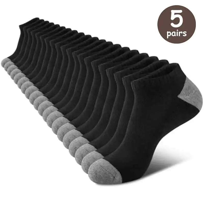 10 pares de calcetines cómodos y transpirables que absorben el sudor a prueba de olores calcetines de Color sólido de corte bajo adecuados para actividades al aire libre