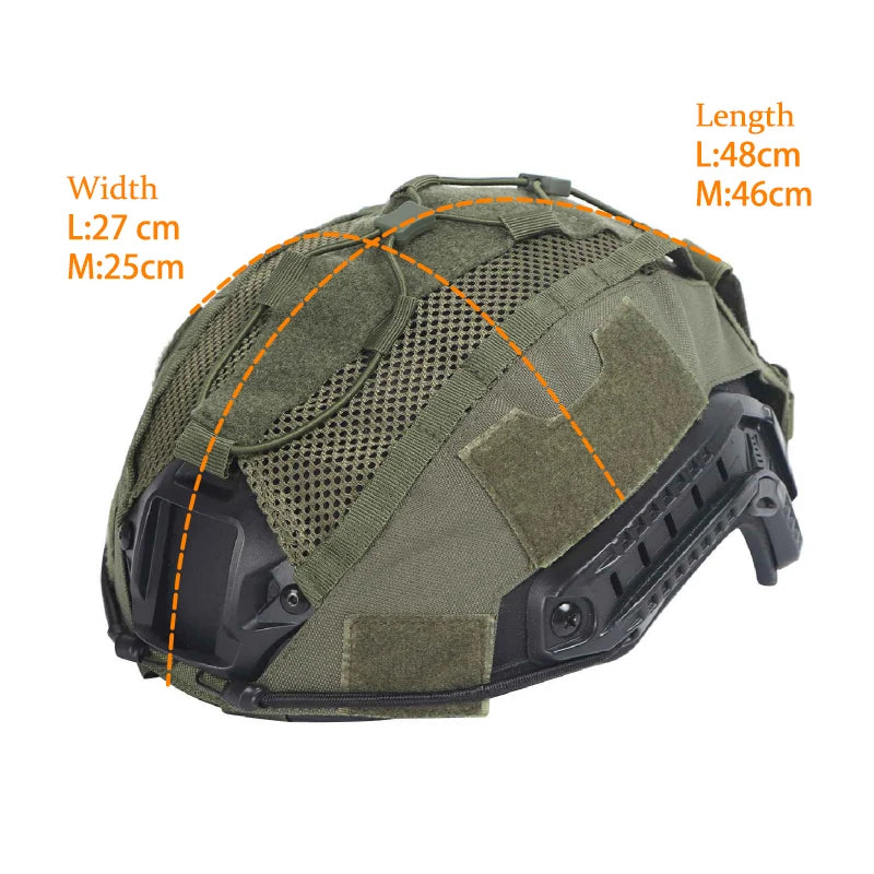 Juego de fundas para casco táctico para casco marítimo, bolsa para batería NVG, funda de malla híbrida de caza para cascos balísticos y