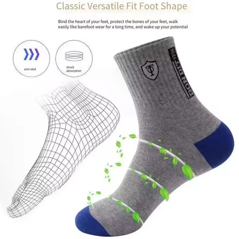 15/30 Pares de Calcetines Deportivos Transpirables de Algodón para Hombre, Calcetines de Fibra de Bambú Absorbentes de Sudor y Desodorantes, Calcetines de Negocios