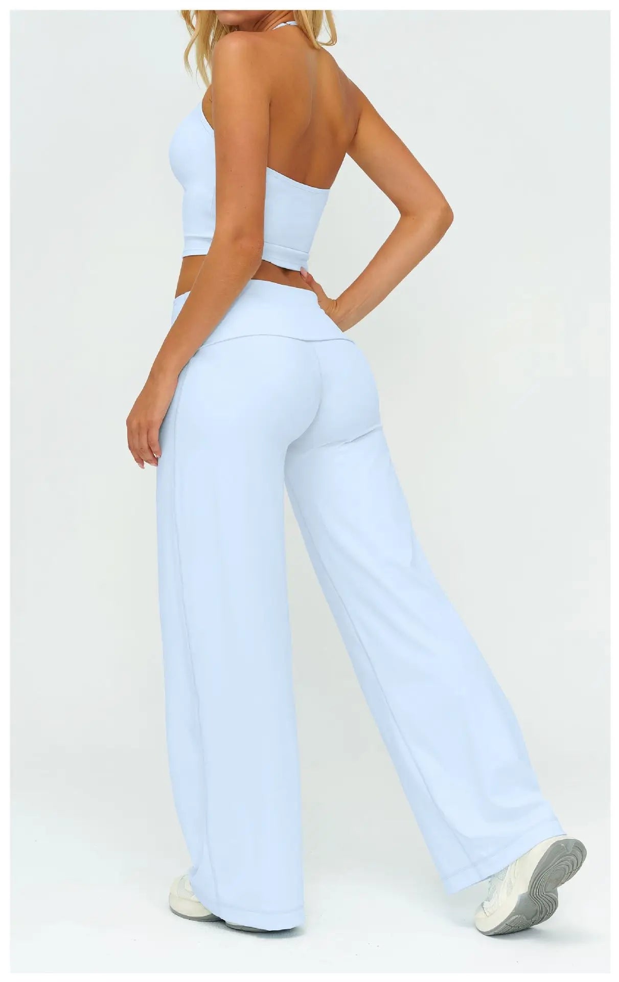 Conjunto Deportivo de Yoga para Mujer, Conjunto de Dos Piezas, Pantalones y Top, Traje Deportivo para Gimnasio, Yoga y Entrenamiento